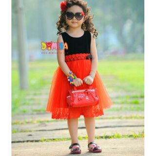 Đầm nhung voan ren 8-24kg