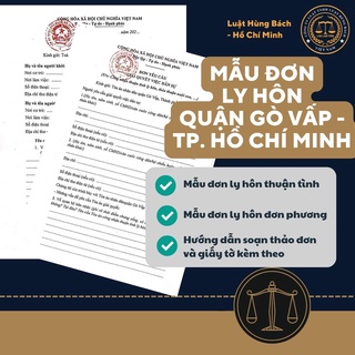 Mẫu đơn ly hôn quận gò vấp - mới nhất năm 2023