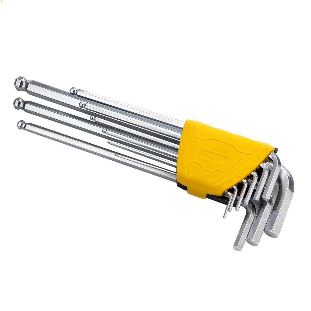 Bộ Lục Giác Chữ L Đầu Bi 9 Chiếc Deli Cao Cấp Chính Hãng - Kích Thước 1,5 - 10mm - Nhỏ Gọn, Tiện Dụng - EDL3090 .