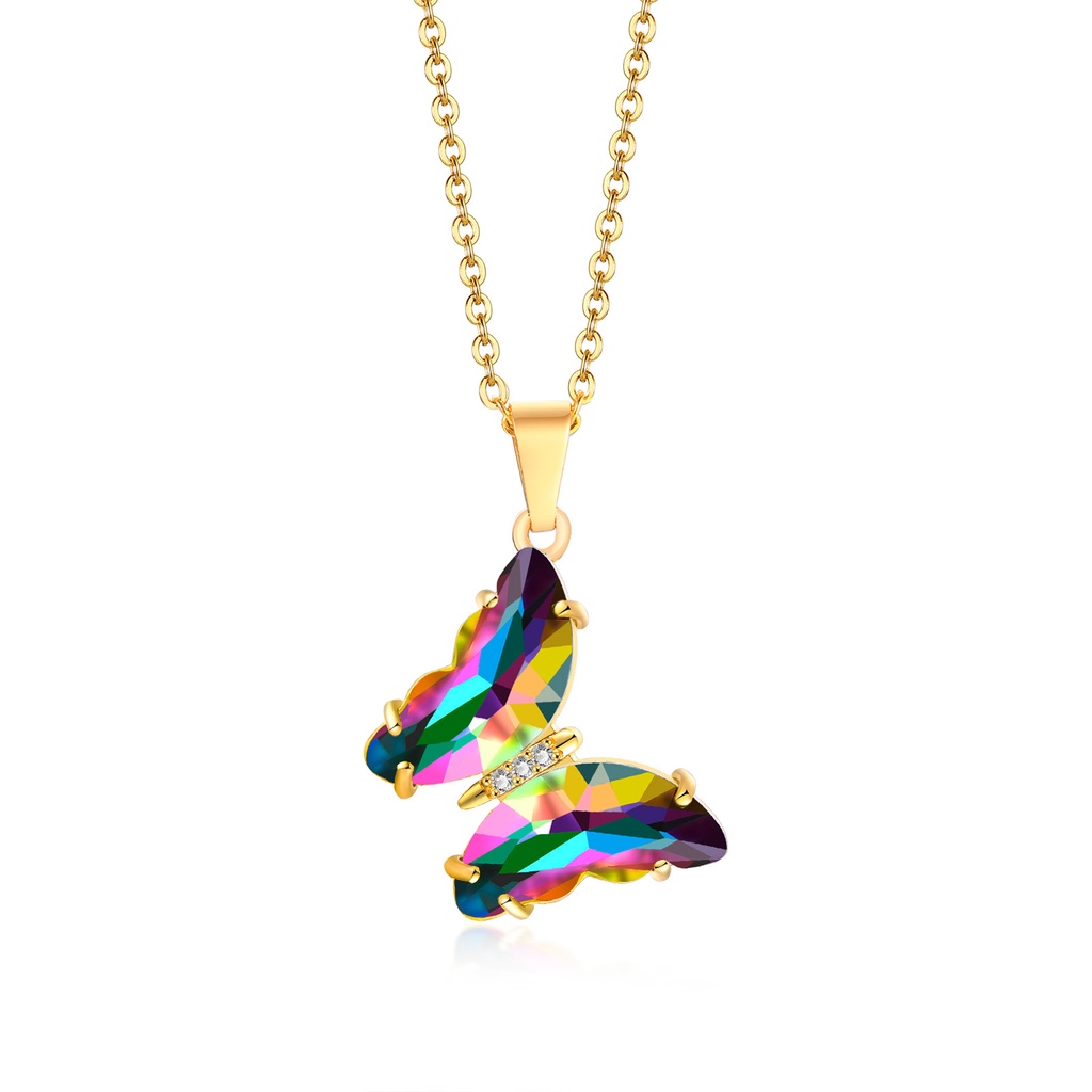 Bộ Trang Sức 4 Món Mạ Vàng Hình Bướm Sang Trọng Thời Trang Cho Nữ