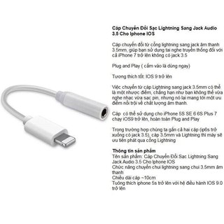 Cáp Chuyển Lightning Sang Jack Audio 3.5 Cho Iphone IOS