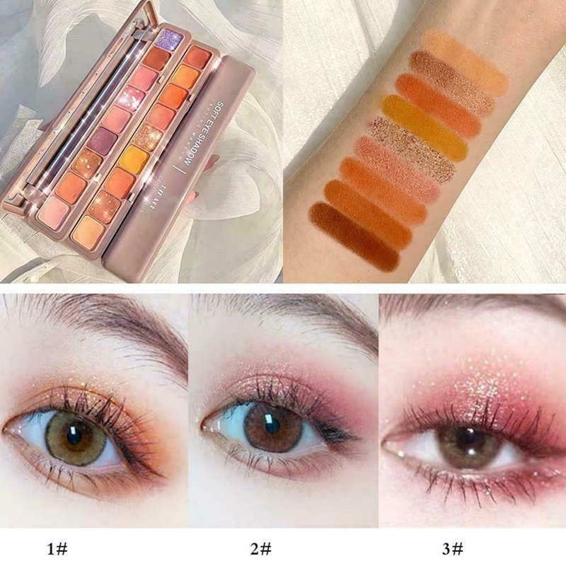 Thời Trang Bảng Phấn Mắt 9 Màu Lì Lấp Lánh Trang Điểm Đa Năng