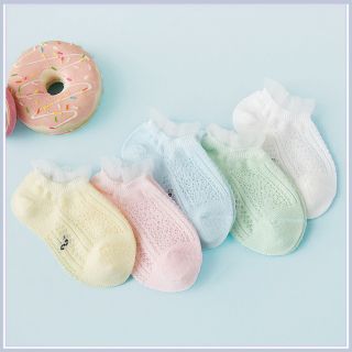 SÉT 5 ĐÔI Tất lưới cổ ngắn cho bé