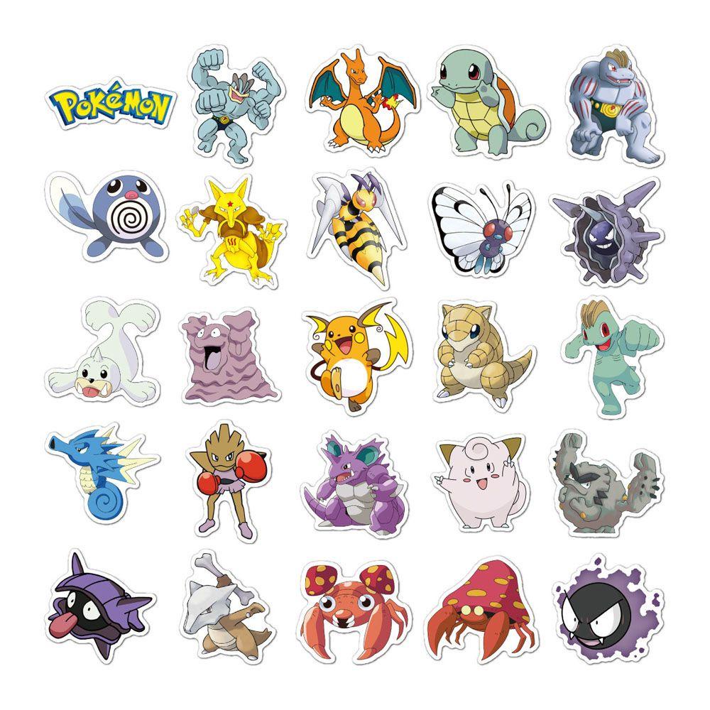 PEWANY Nhãn Dán Trang Trí Hành Lý / Xe Máy / Laptop Họa Tiết Hoạt Hình Pokemon DIY
