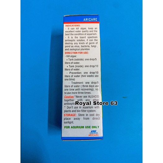 Algacid Aricare sát trùng diệt rêu tảo cho bể cá cảnh chai 30ml