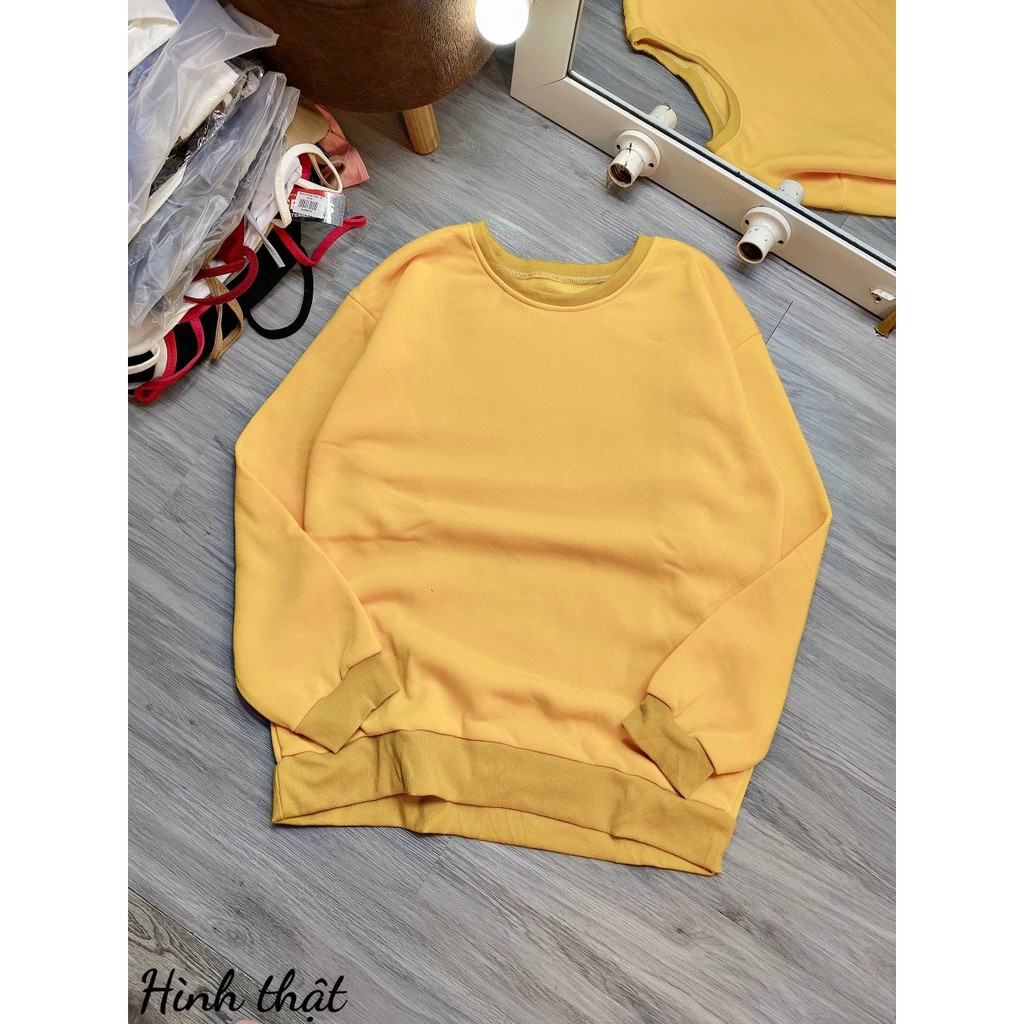 Áo Nỉ Trơn Form Rộng nam Nữ Mặc Được-Áo Sweater Dày Dặn,Áo Hoodies Nam Nữ-LY STORE