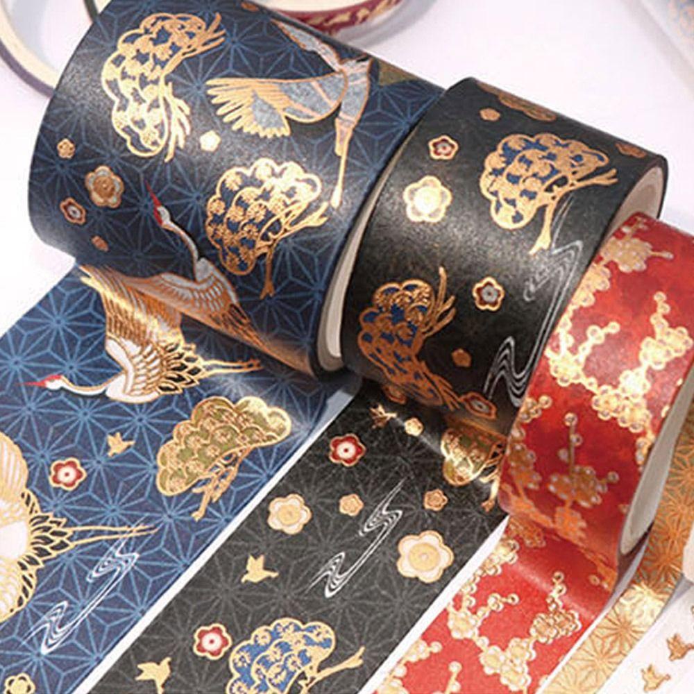 PISTA Set 5 Cuộn Băng Dính Hình Chim Hạc Trang Trí Sổ Tay DIY