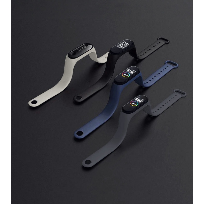 Dây đeo silicon màu trơn tùy chọn thay thế cho Xiaomi Mi Band 4 3 5 6 M3 M4 M5 M6