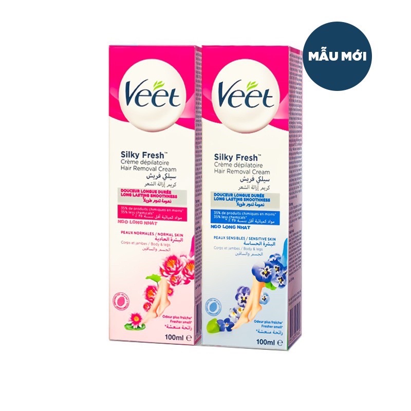 [có che tên] KEM TẨY LÔNG #VEET silk &amp; fresh an toàn cho da nhạy cảm