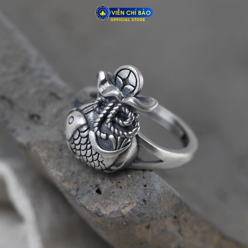 Nhẫn bạc nữ Lý ngư tài phúc nữ chất liệu bạc Thái 925 thời trang phụ kiện trang sức nữ Viễn Chí Bảo N000300