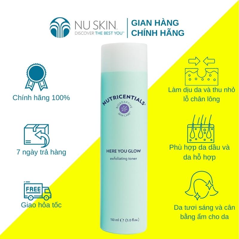 Nước Hoa Hồng Nuskin Here You Glow Exfoliating Toner 150ml Dành Cho Da Dầu và Da Hỗn Hợp