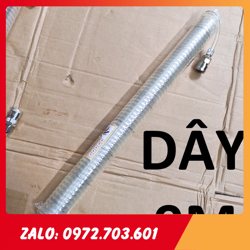 Dây hơi lò xo máy nén khí 9m, Dây PU 8mm trắng trong cao cấp