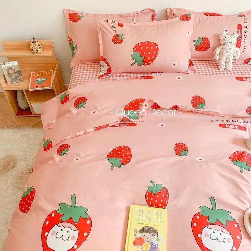 Bộ Chăn Ga Gối, Ga Giường Cotton Poly Set 4 Món, 5 Món M2, M6, M8, 2M2 Hè Thu, Miễn Phí Bo Chun - Queen Decor | BigBuy360 - bigbuy360.vn