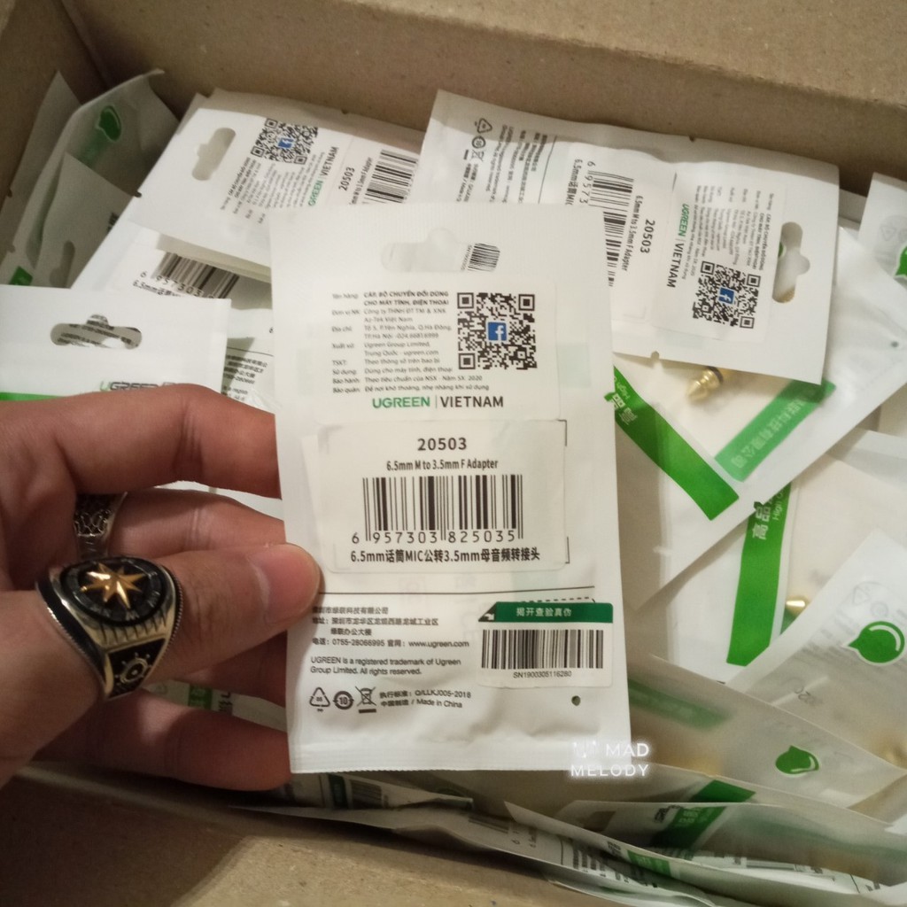 UGREEN Gold Plated Headphone Adaptor 20503