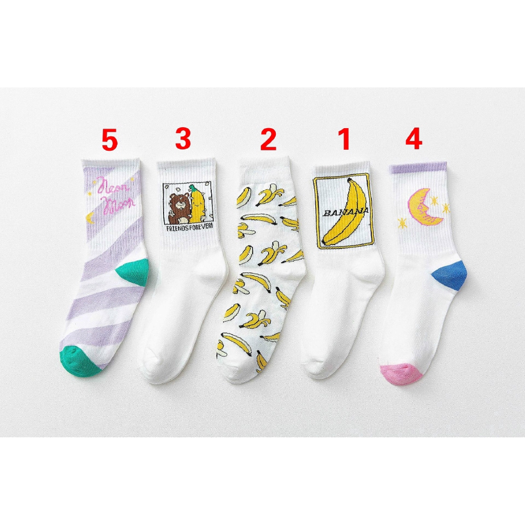 Vớ cotton in hình dễ thương thời trang cho Unisex