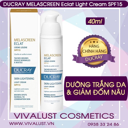 Kem Dưỡng Sáng Da DUCRAY Melascreen Eclat Light Cream Skin Lightening SPF15 (40ml)
