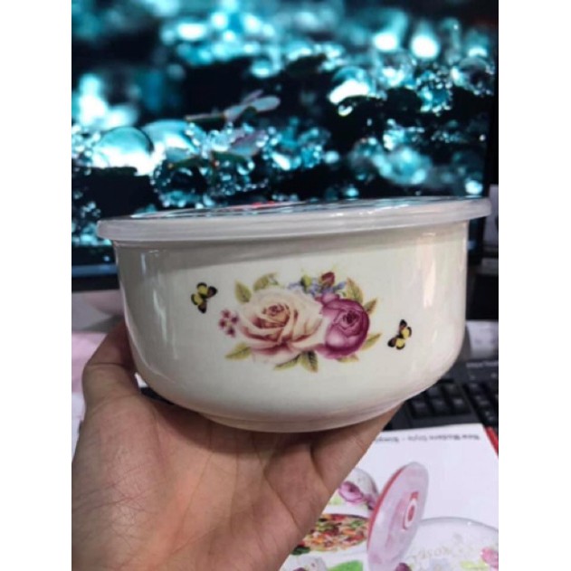 Bộ 3 bát sứ có nắp hút chân không( loại không tai)