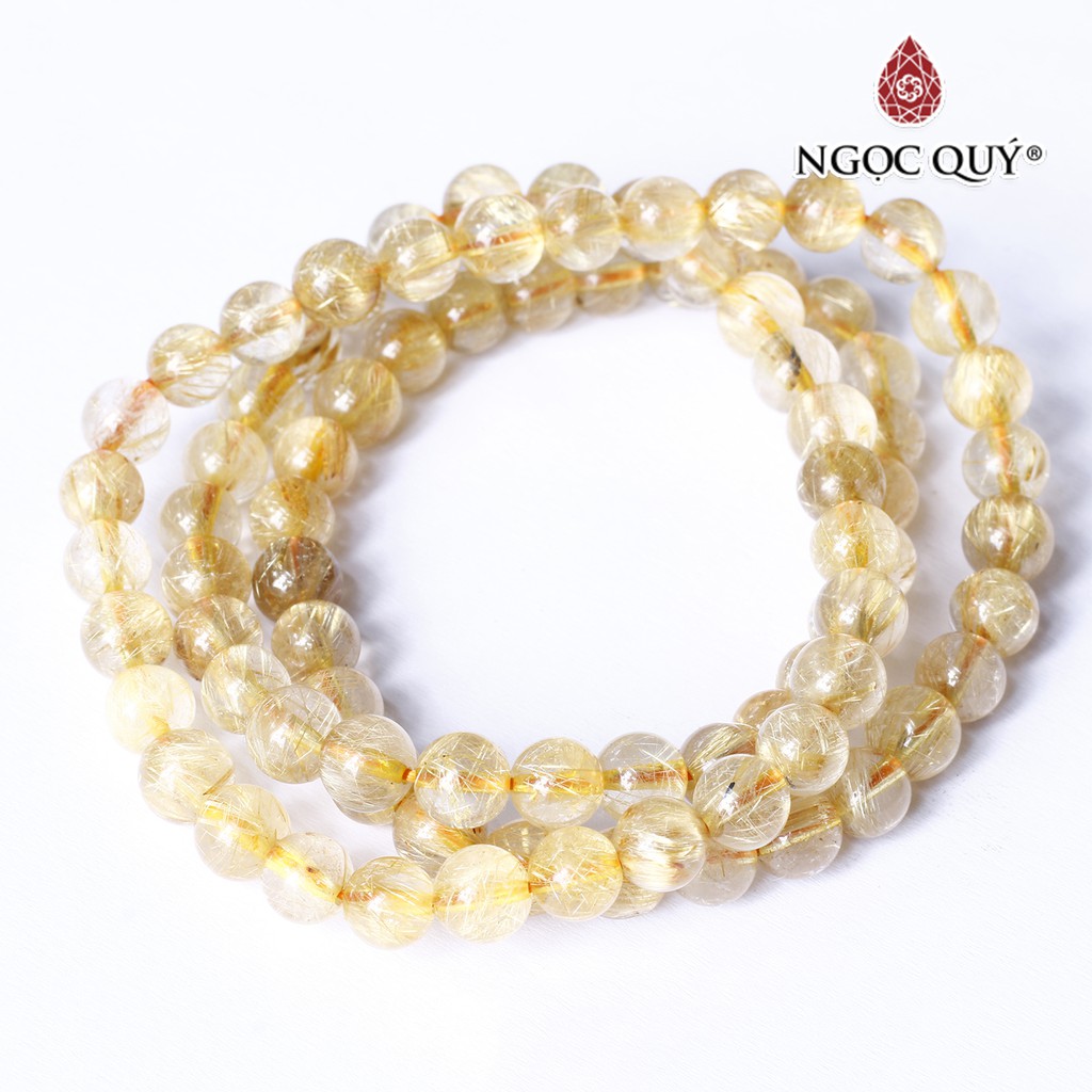 Vòng tay TA tóc vàng 3 line - Ngọc Quý