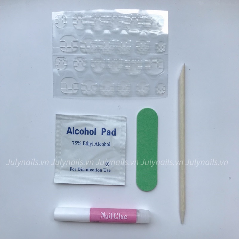 Keo dũa mini nail box , miếng dán silicon , que đẩy da , bông tẩm cồn julynails