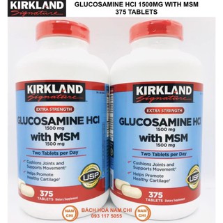 Thuốc bổ xương khớp Kirkland Signature Extra Strength Glucosamine HCI 1500mg With MSM 1500mg 375 viên