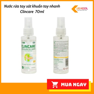 Nước rửa tay sát khuẩn tay nhanh Clincare dạng xịt 70ml