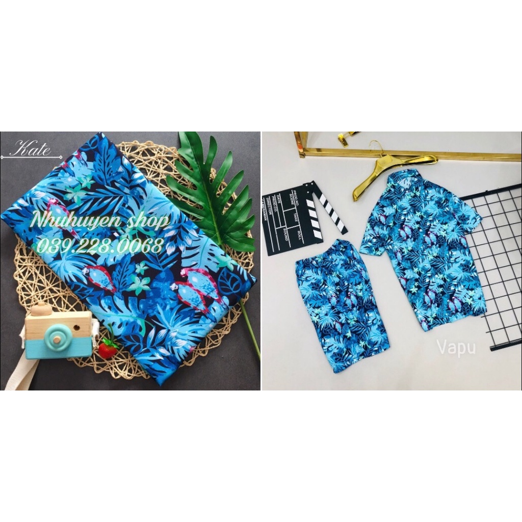 (chất kate thái 1 - kho HCM) bộ xanh vẹt đi biển, team - bộ hoa quả, trái cây big size - chuyên sỉ lẻ - nhuhuyen shop