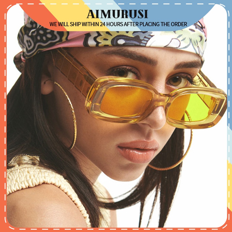 (AIMURUSI) COD Kính Mát Gọng Vuông Nhiều Màu Sắc Phong Cách Hip Hop Thời Trang Cho Nam Và Nữ