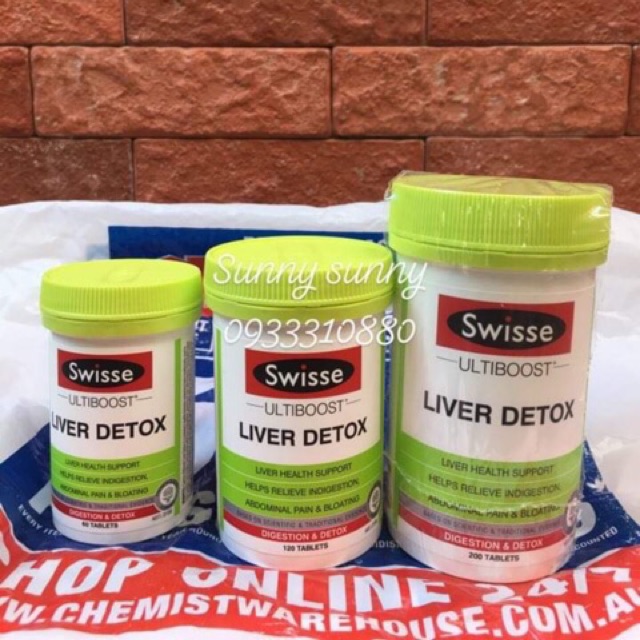Viên uống Liver detox Swisse giải độc gan của Úc (60v-120v-200v)