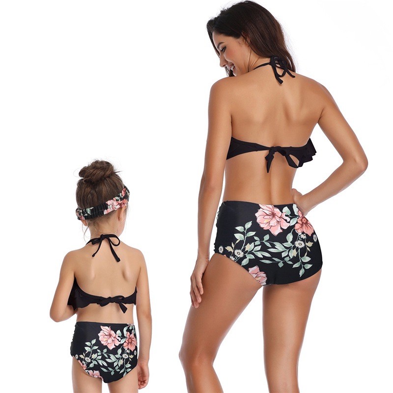 Bộ đồ bơi đôi dành cho bé gái và mẹ 2 mảnh bikini đi biển mã C51