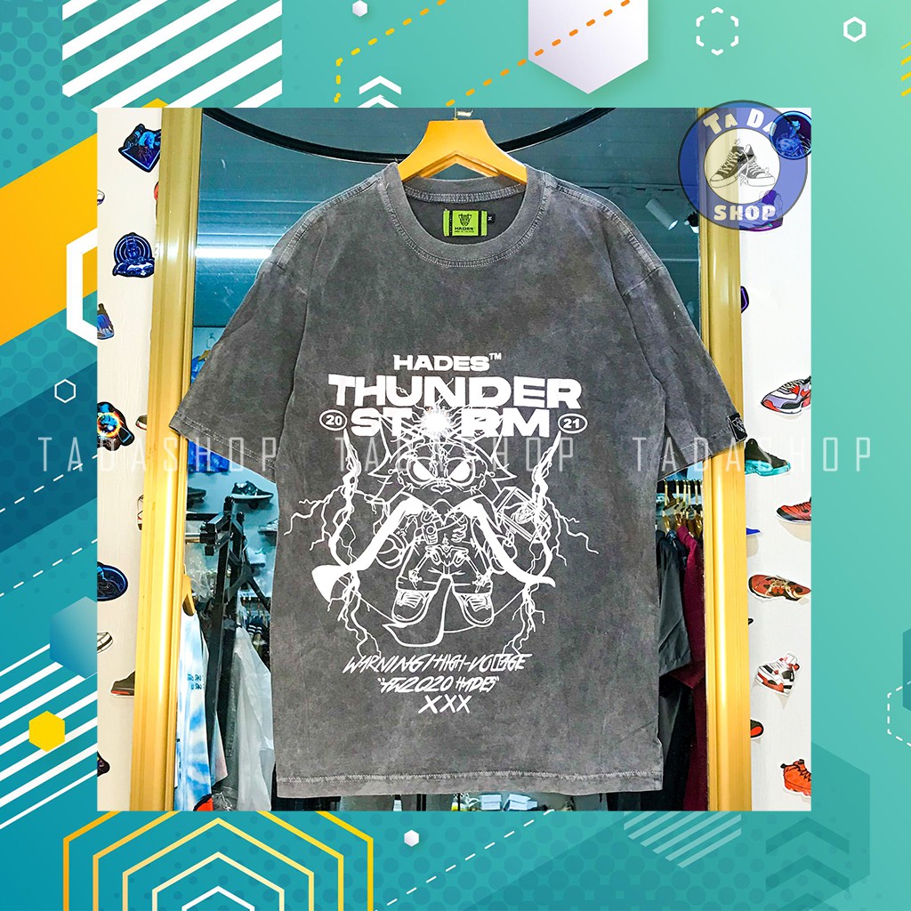Áo Phông oversize dáng rộng tay lỡ Nam Nữ Ha.Des wash FULL tag ảnh thật