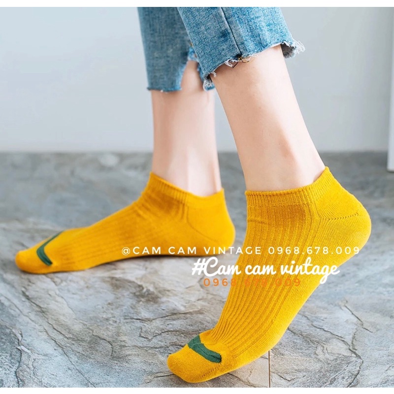 Tất vớ nam nữ ngắn cổ vớ cổ ngắn ulzzang Basic Vintage Hàn Quốc Tất Cổ ngắn style Vintage Unisex