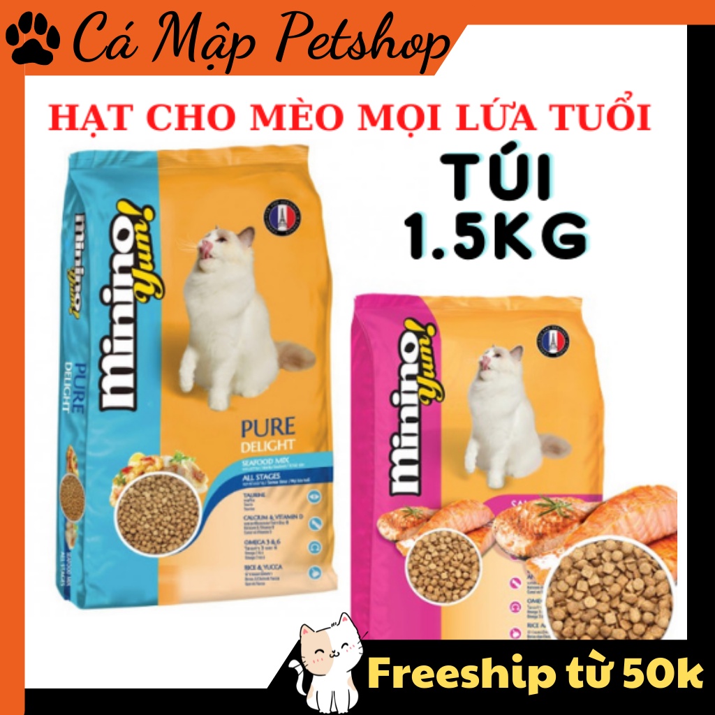 Hạt cho mèo Minino Yum, Hạt cho mèo mọi lứa tuổi Minino Yum Túi 1.5kg