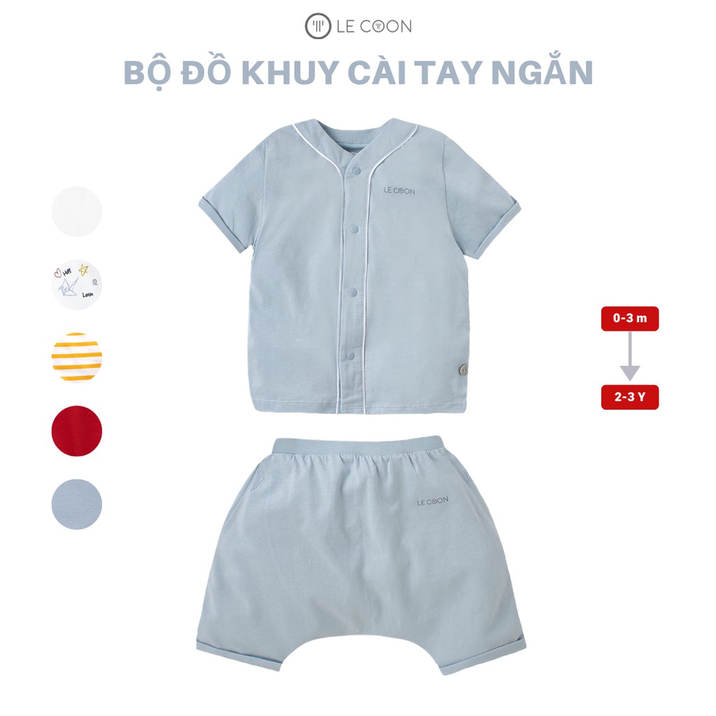 LE COON | Bộ Đồ Khuy Cài Tay Ngắn | COOL | 0-3 tuổi