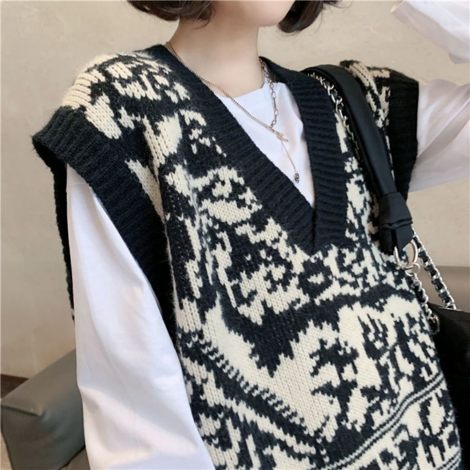 Áo len không tay dáng rộng thiết kế mới thời trang theo phong cách hàn quốc dành cho nữ