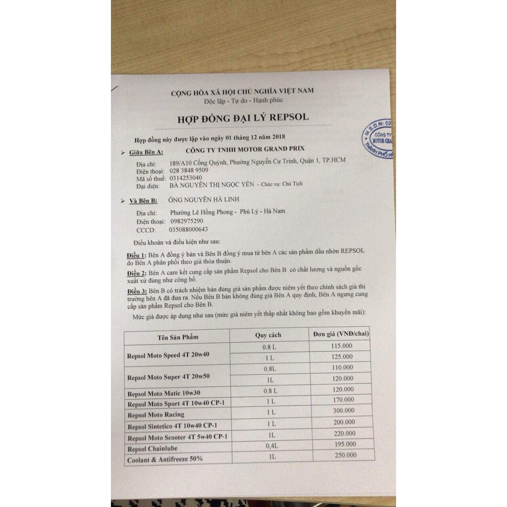 Dưỡng sên không văng repsol