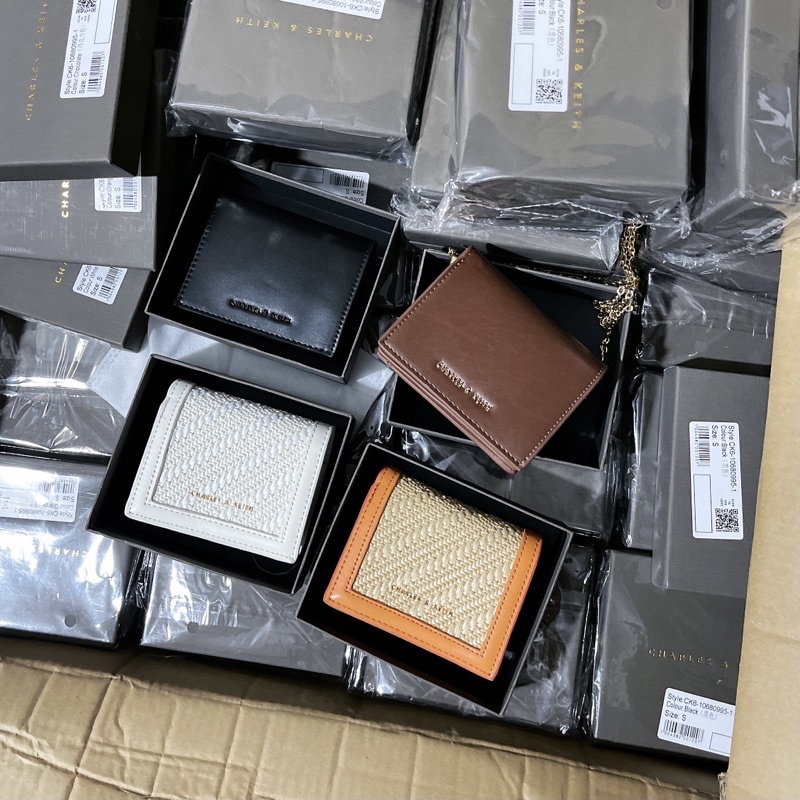 Ví cê ca kèm dây đeo chéo các bản chất da trơn + dạ + cói đan  kèm hộp 0995-1