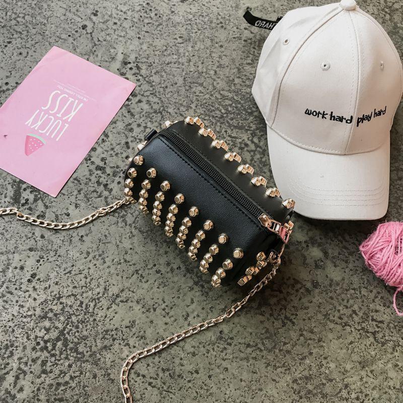 Túi đeo chéo da PU đính đinh tán phong cách Hàn Quốc thời trang cho bé