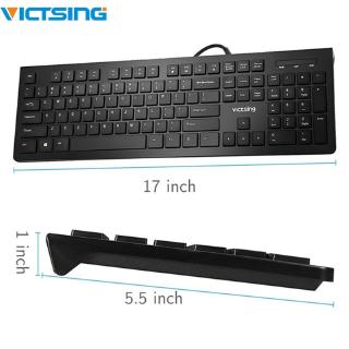 [HOT] VICTSING Upgrade Wired Computer USB Keyboard with 104 Keys Foldable Stands