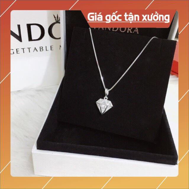 FREE SHIP Dây chuyền nữ - mặt kim cương phủ đá sáng đẹp chuẩn bạc ta