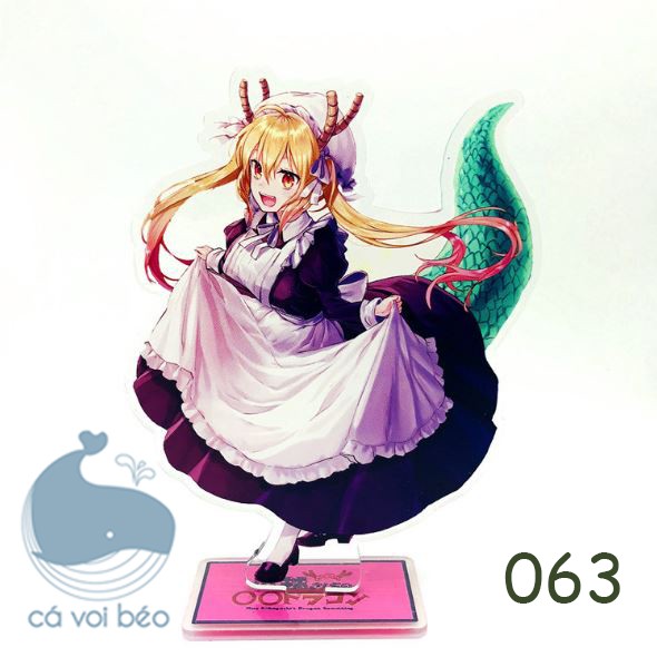 Mô hình Standee Acrylic Maid Dragon Hầu gái rồng Kobayashi-san Chi no Kanna Kamui Toru hàng chuẩn sắc nét