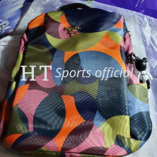Balo thời trang HT Sports phong cách Hàn Quốc khóa chống trộm chất vải siêu bền chống nước, tặng kèm móc khóa gấu