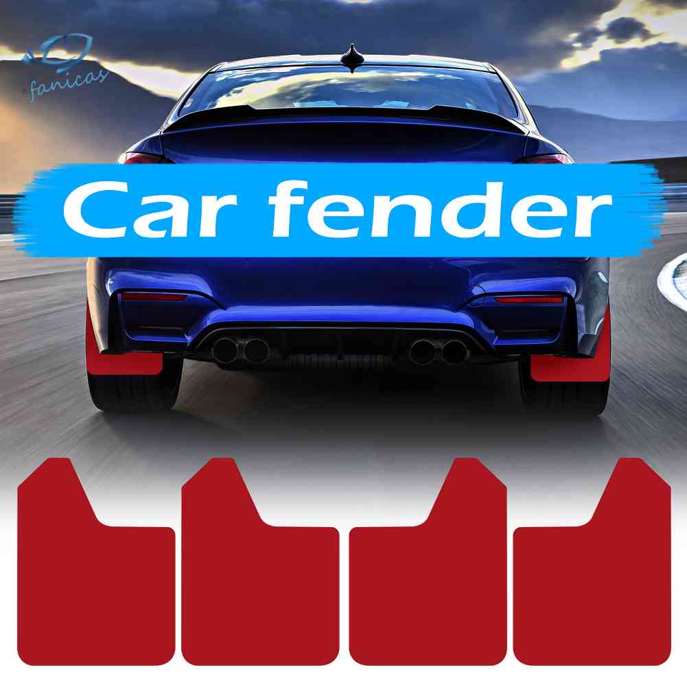 FENDER Set 4 Tấm Chắn Bùn Màu Đỏ Cho Xe Ô Tô