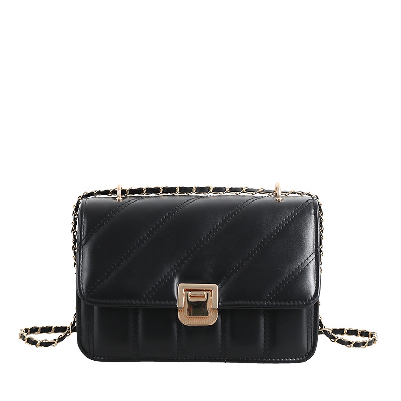 IELGY Fashion Rhombus Chain Lock One Shoulder Oblique Small Square Bag Ladies