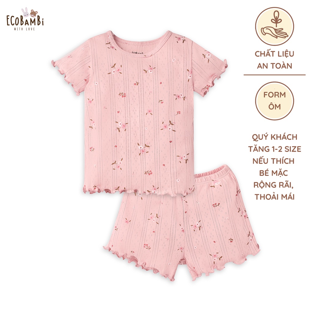 Bộ thun cotton thông hơi Tay Ngắn Bé Gái EcobambiWithLove
