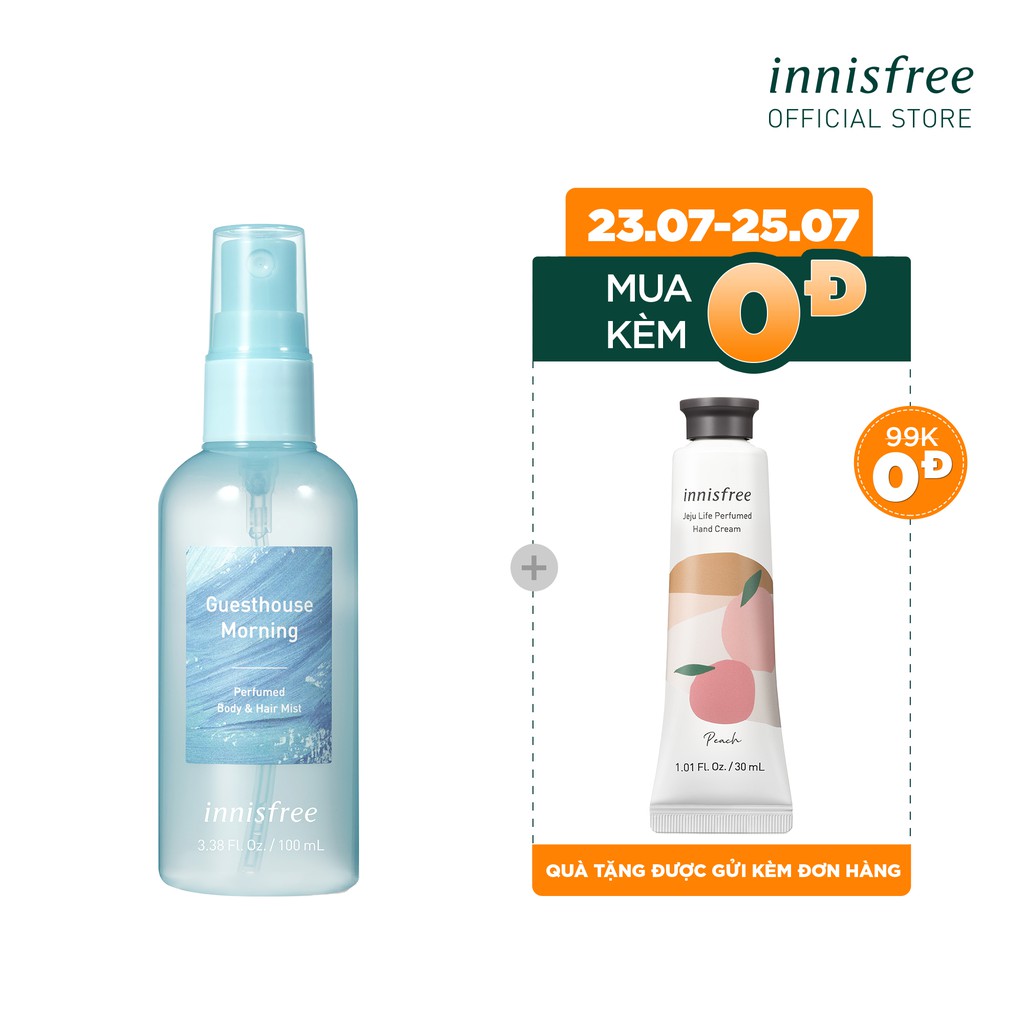 [ƯU ĐÃI 23-25.7] Xịt thơm toàn thân innisfree Perfumed Body & Hair Mist 100ml
