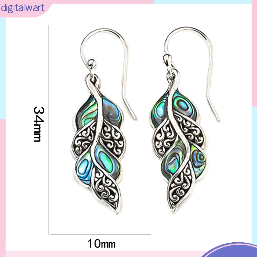 Hoa tai dạng móc thiết kế hình lông công đính đá quý giả sang trọng cho nữ