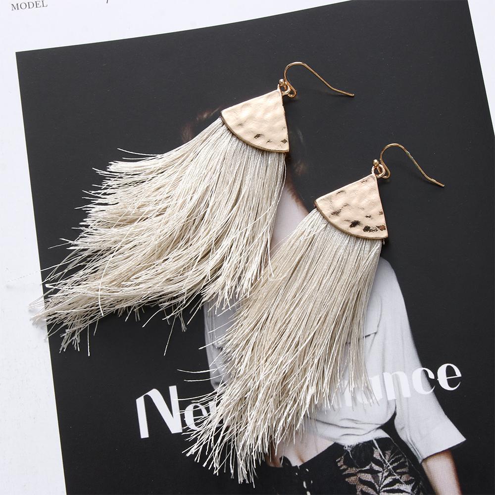 1 Đôi Bông Tai Dáng Dài Bằng Lụa Phong Cách Dân Tộc Cổ Điển Thời Trang Cho