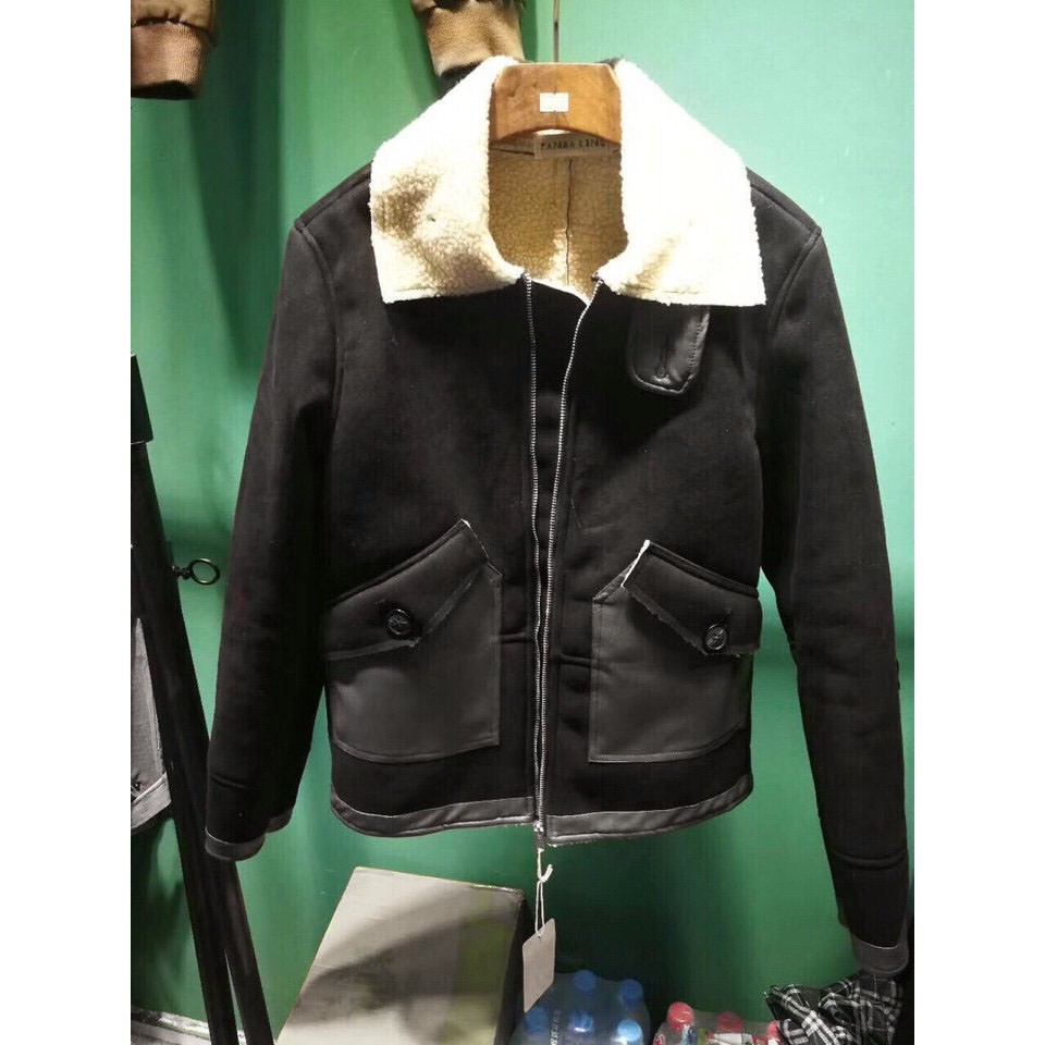 KHOÁC DA LỘN MIX LÔNG CỪU - UNISEX NAM NỮ 2020