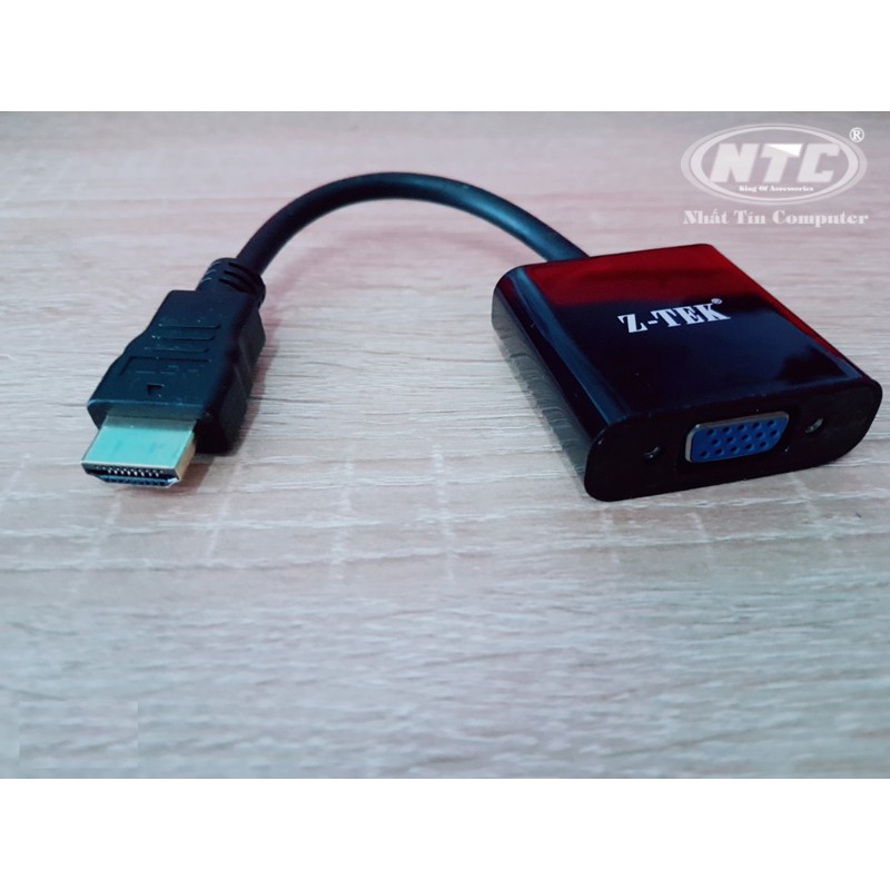 Cáp chuyển tín hiệu từ HDMI qua VGA ZTEK ZY053K - hỗ trợ FullHD 1080p (đen)