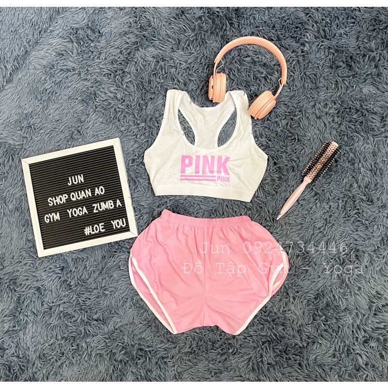 Áo bra Chữ Pink xinh xĩu tập gym yoga